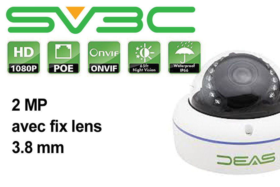 Caméra SVBC 2 MP avec fix lens 3.8 mm